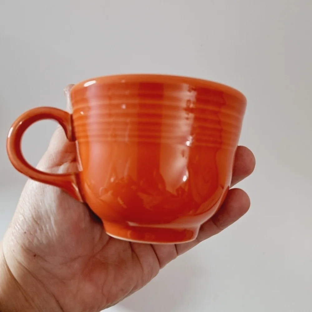 Fiesta Homer Laughlin China Co Burnt Orange‎ 2 Piece Tea Cup Set